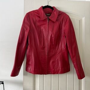 Danier Women's Vibrant Red Leather Jacket